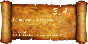 Blauhorn Alvina névjegykártya